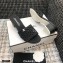 Chanel Shiny Braided Goatskin Heel Mules G37405 Black 2021
