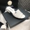 Chanel Shiny Braided Goatskin Heel Mules G37405 White 2021