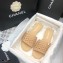 Chanel Shiny Braided Goatskin Flat Mules G37405 Beige 2021