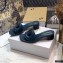 Dior Heel 4.5cm D-Club Mules in Calfskin Dark Blue 2021