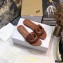Dior D-Club Flat Slides Mules in Calfskin Brown 2021