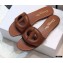Dior D-Club Flat Slides Mules in Calfskin Brown 2021