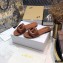 Dior D-Club Flat Slides Mules in Calfskin Brown 2021