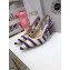 Dior Heel 6.5cm J'Adior Slingback Pumps D-Stripes Embroidered Cotton Purple 2021