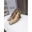 Dior Heel 9.5cm Moi Slingback Pumps Gold Metallic Thread Embroidered Cotton 2021