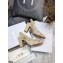 Dior Heel 9.5cm Moi Slingback Pumps Gold Metallic Thread Embroidered Cotton 2021