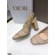 Dior Heel 9.5cm Moi Slingback Pumps Gold Metallic Thread Embroidered Cotton 2021