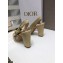 Dior Heel 9.5cm Moi Slingback Pumps Gold Metallic Thread Embroidered Cotton 2021