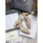 Dior Heel 7cm Moi Slingback Pumps Gold Metallic Thread Embroidered Cotton 2021