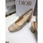 Dior Heel 7cm Moi Slingback Pumps Gold Metallic Thread Embroidered Cotton 2021