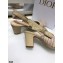Dior Heel 7cm Moi Slingback Pumps Gold Metallic Thread Embroidered Cotton 2021