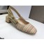 Dior Heel 3.5cm Moi Slingback Pumps Gold Metallic Thread Embroidered Cotton 2021