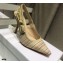 Dior Heel 9.5cm J'Adior Slingback Pumps Gold Metallic Thread Embroidered Cotton 2021