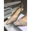 Dior Heel 6.5cm J'Adior Slingback Pumps Gold Metallic Thread Embroidered Cotton 2021