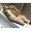 Dior J'Adior Slingback Ballerina Flats Gold Metallic Thread Embroidered Cotton 2021