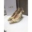 Dior Heel 9.5cm J'Adior Slingback Pumps Beige Embroidered Cotton with Stripes Motif 2021