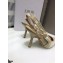Dior Heel 9.5cm J'Adior Slingback Pumps Beige Embroidered Cotton with Stripes Motif 2021