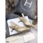 Dior Heel 6.5cm J'Adior Slingback Pumps Beige Embroidered Cotton with Stripes Motif 2021