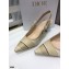 Dior Heel 6.5cm J'Adior Slingback Pumps Beige Embroidered Cotton with Stripes Motif 2021