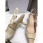 Dior Heel 6.5cm J'Adior Slingback Pumps Beige Embroidered Cotton with Stripes Motif 2021