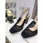Dior Heel 9.5cm Moi Slingback Pumps Cannage Embroidered Mesh Black 2021