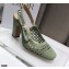 Dior Heel 9.5cm Moi Slingback Pumps Cannage Embroidered Mesh Light Green 2021