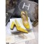 Dior Heel 9.5cm Moi Slingback Pumps Cannage Embroidered Mesh Yellow 2021