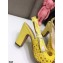 Dior Heel 9.5cm Moi Slingback Pumps Cannage Embroidered Mesh Yellow 2021