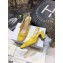 Dior Heel 7cm Moi Slingback Pumps Cannage Embroidered Mesh Yellow 2021