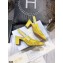 Dior Heel 7cm Moi Slingback Pumps Cannage Embroidered Mesh Yellow 2021