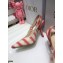 Dior Heel 9.5cm J'Adior Slingback Pumps D-Stripes Embroidered Cotton Pink 2021