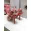 Dior Heel 9.5cm J'Adior Slingback Pumps D-Stripes Embroidered Cotton Pink 2021