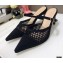 Dior Heel 7cm D-Choc Mules in Mesh Black 2021