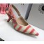 Dior Heel 6.5cm J'Adior Slingback Pumps D-Stripes Embroidered Cotton Pink 2021