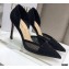 Dior Heel 9.5cm Crystal Suede Sandals Black 2021