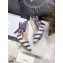 Dior Heel 9.5cm J'Adior Slingback Pumps D-Stripes Embroidered Cotton Purple 2021