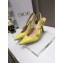 Dior Heel 9.5cm J'Adior Slingback Pumps Patent Calfskin Yellow 2021