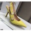 Dior Heel 9.5cm J'Adior Slingback Pumps Patent Calfskin Yellow 2021
