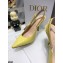 Dior Heel 9.5cm J'Adior Slingback Pumps Patent Calfskin Yellow 2021