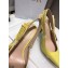 Dior Heel 9.5cm J'Adior Slingback Pumps Patent Calfskin Yellow 2021