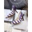Dior Heel 9.5cm J'Adior Slingback Pumps D-Stripes Embroidered Cotton Purple 2021