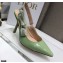 Dior Heel 9.5cm J'Adior Slingback Pumps Patent Calfskin Light Green 2021