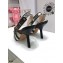 Dior Heel 9.5cm J'Adior Slingback Pumps D-Stripes Embroidered Cotton Black 2021