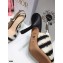 Dior Heel 9.5cm J'Adior Slingback Pumps D-Stripes Embroidered Cotton Black 2021