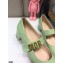 Dior Heel 3cm Baby-D Ballet Pumps Patent Light Green 2021