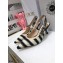 Dior Heel 6.5cm J'Adior Slingback Pumps D-Stripes Embroidered Cotton Black 2021