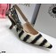 Dior Heel 6.5cm J'Adior Slingback Pumps D-Stripes Embroidered Cotton Black 2021