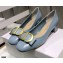 Dior Heel 3.5cm 30 Montaigne Pumps Calfskin Light Blue 2021