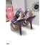 Dior Heel 9.5cm J'Adior Slingback Pumps D-Stripes Embroidered Cotton Purple 2021
