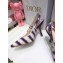 Dior Heel 9.5cm J'Adior Slingback Pumps D-Stripes Embroidered Cotton Purple 2021